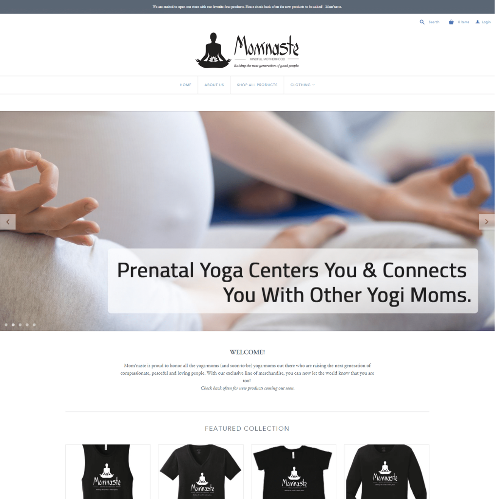 Yoga Clothing eCommerce Website
