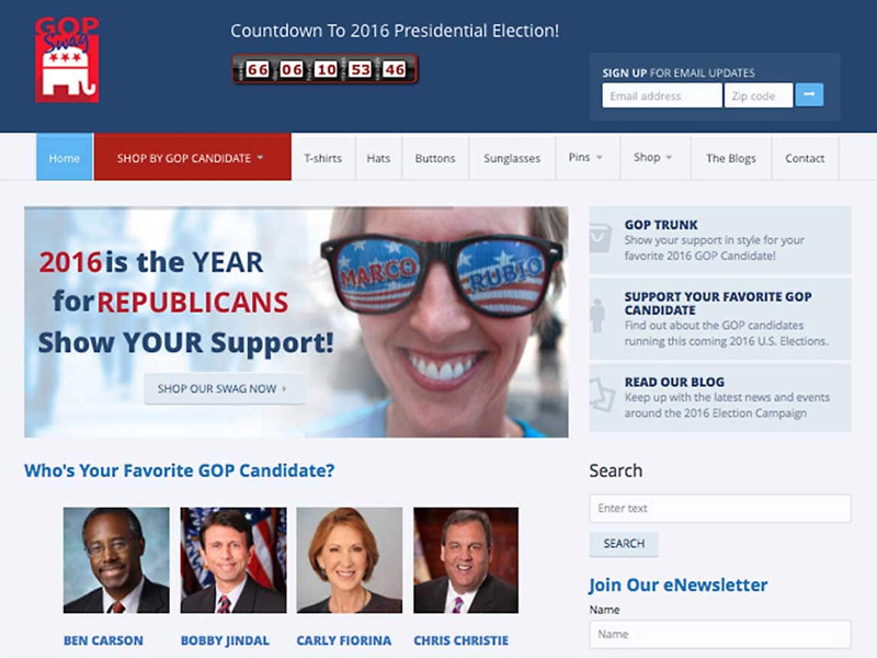 Political eCommerce Website Design