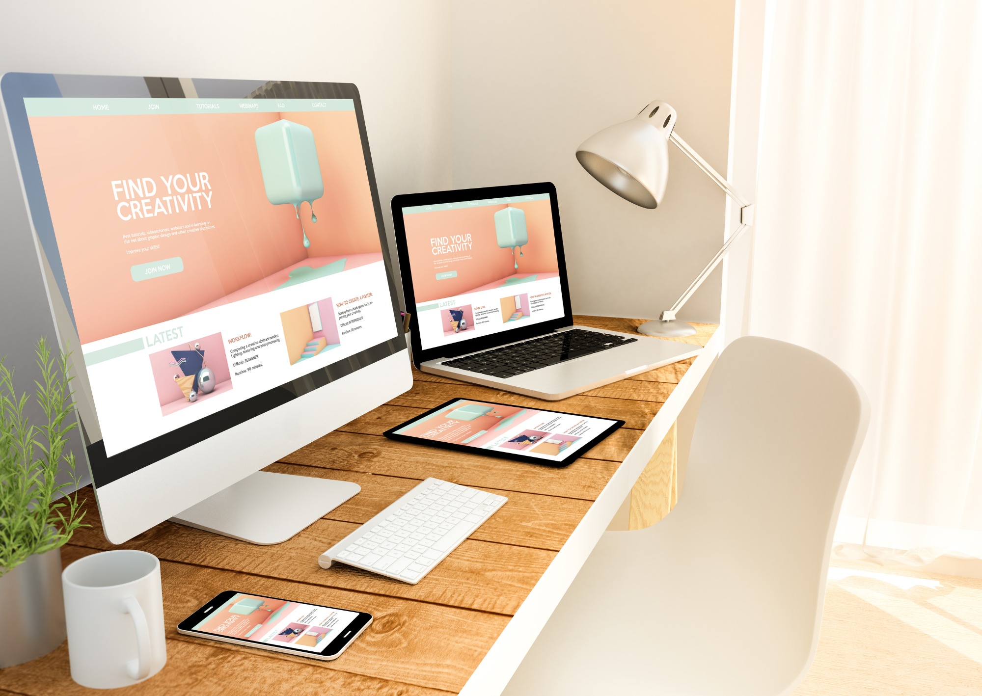 Electronic Devices showing different versions of website. Website Design Services