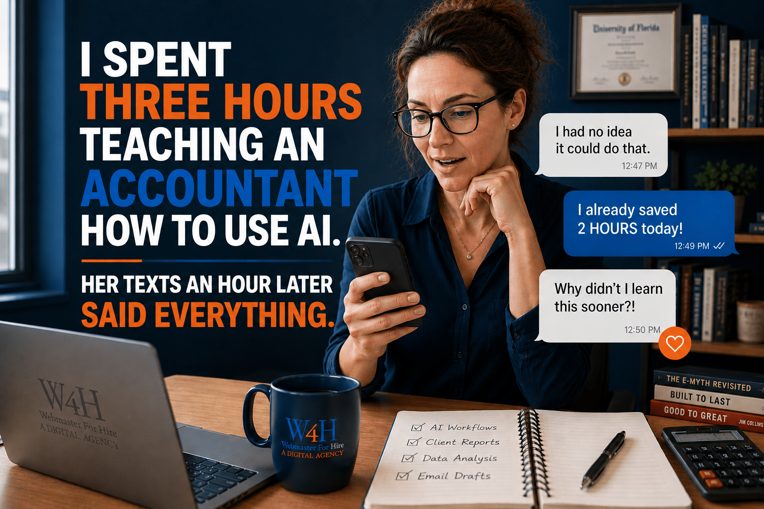 I Spent Three Hours Teaching an Accountant How to Use AI. Her Texts an Hour Later Said Everything.